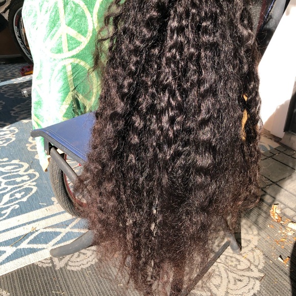 28” Choc Brown Curly Human Hair Wig Lace Front - Picture 4 of 14